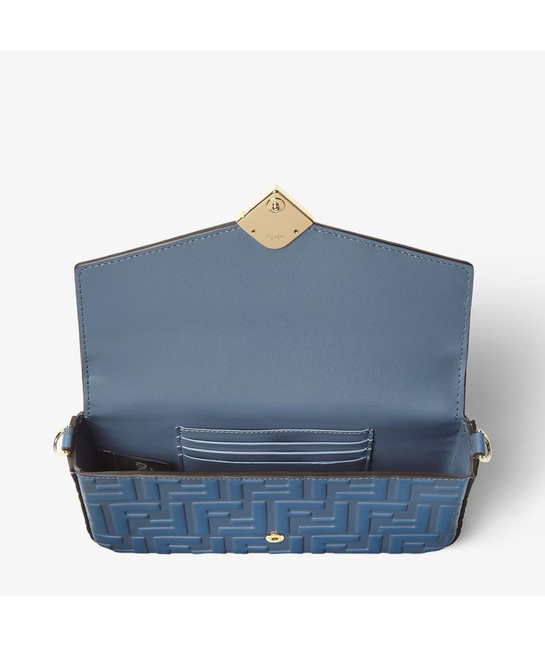 FENDI Синяя кожаная сумка через плечо, фото 3