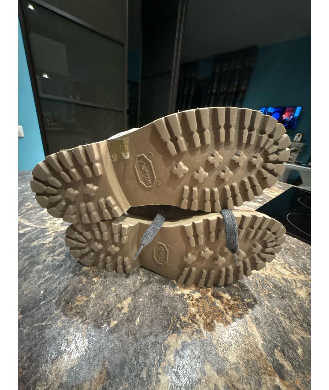 BRUNELLO CUCINELLI Бежевые кожаные ботинки, фото 6