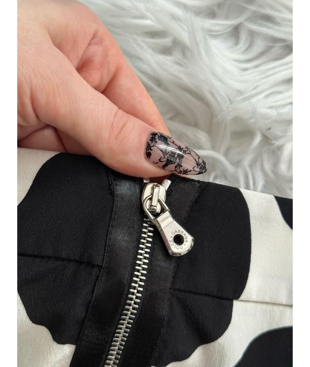 DOLCE&GABBANA Черная шелковая юбка мини, фото 4