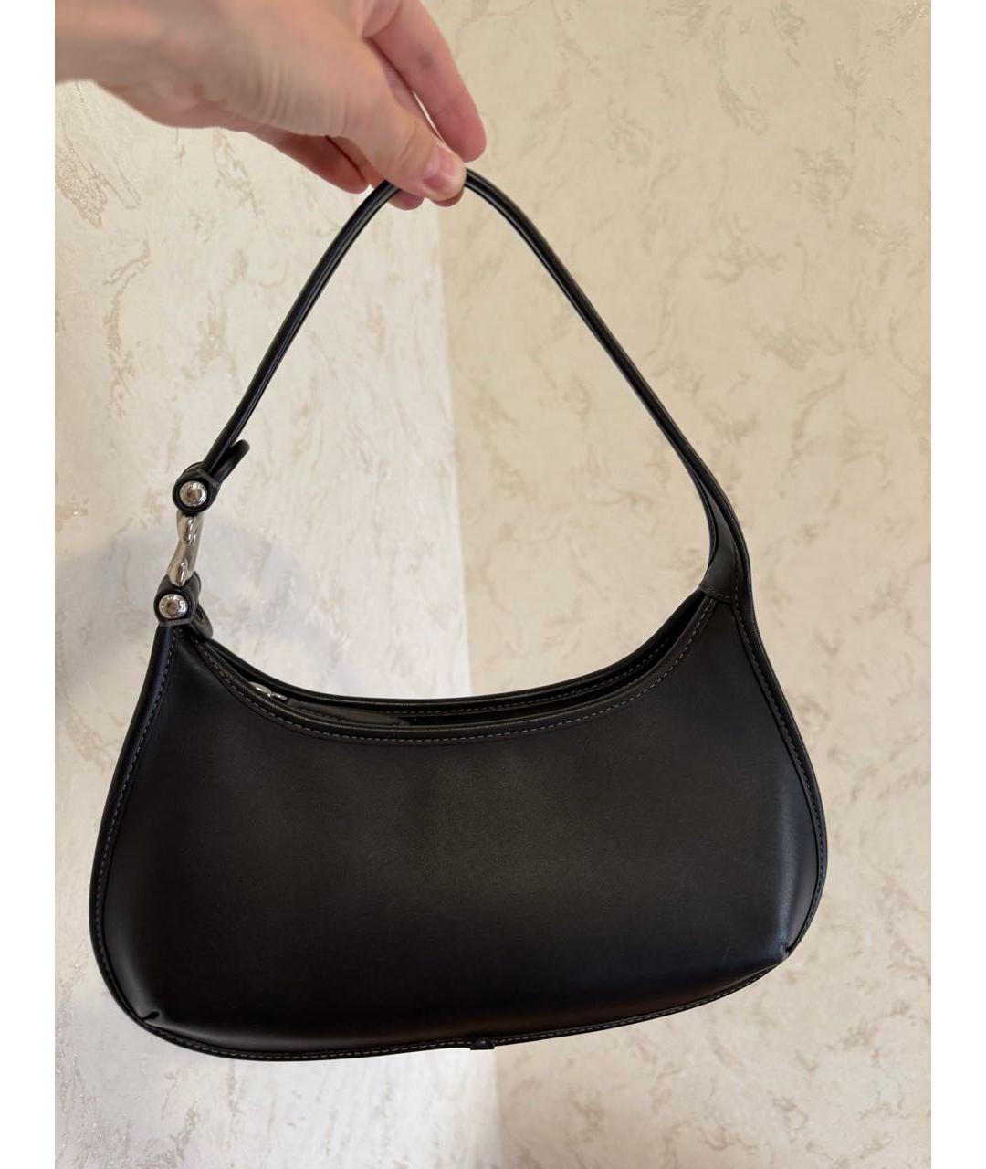 COACH Черная кожаная сумка с короткими ручками, фото 4