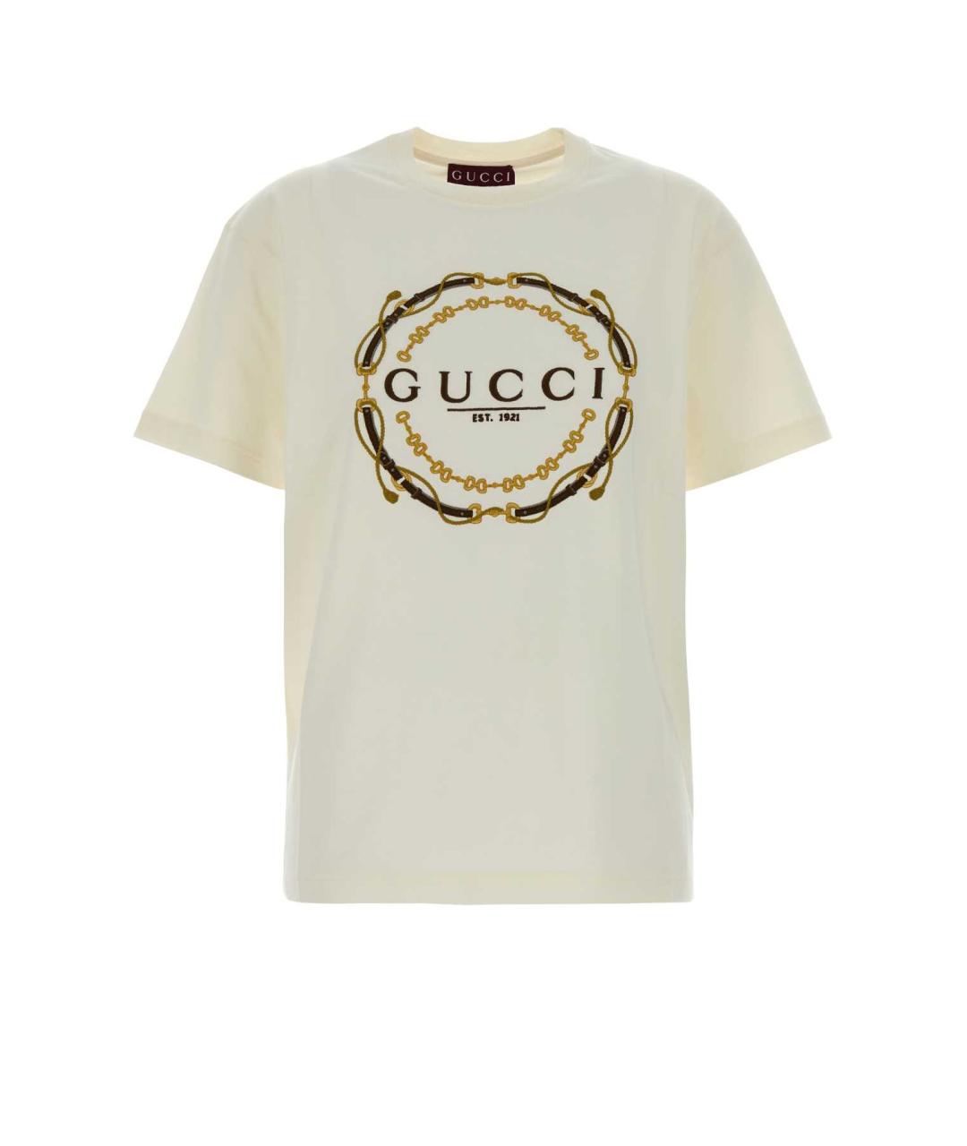 GUCCI Бежевая хлопковая футболка, фото 1