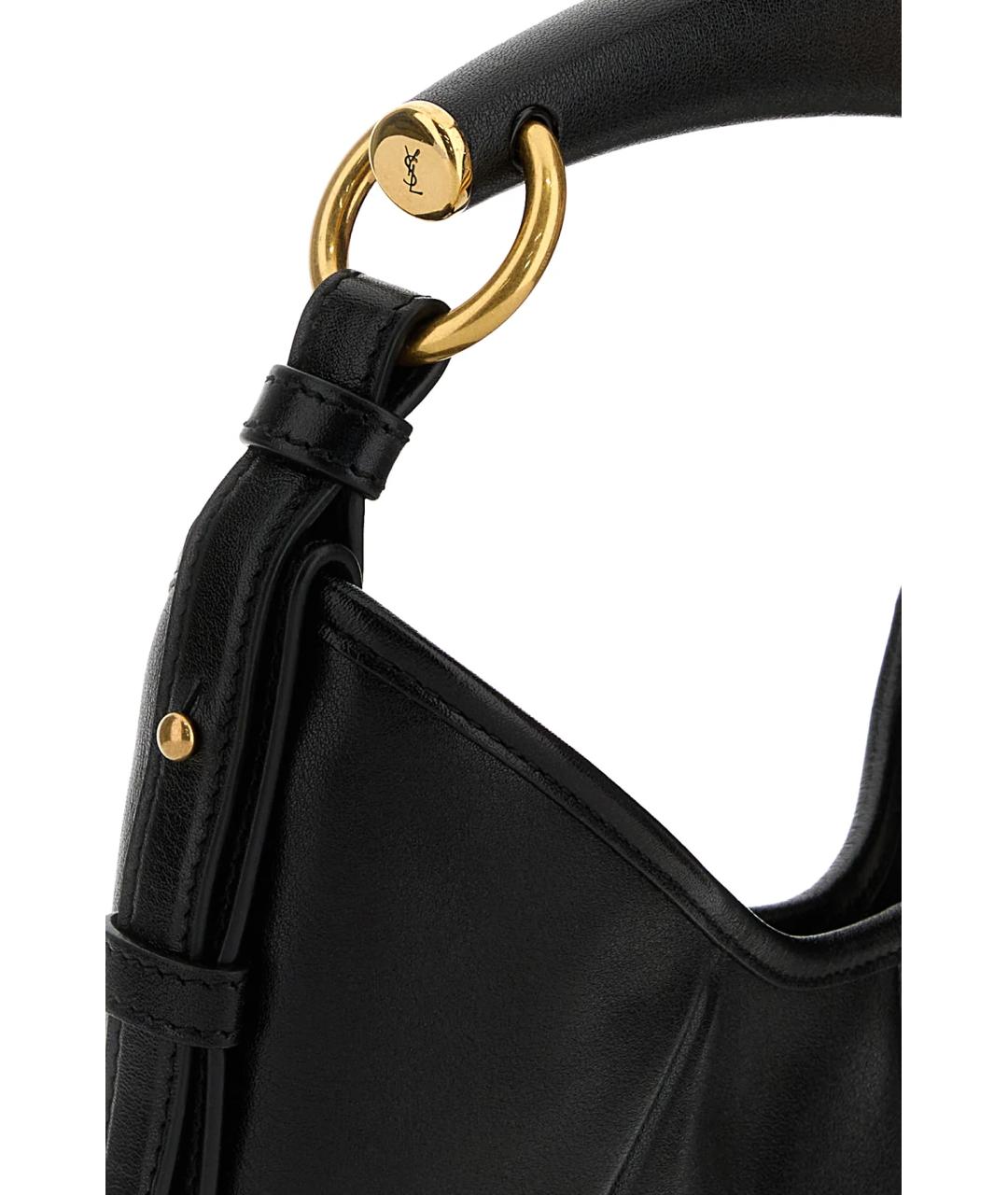 SAINT LAURENT Черная кожаная сумка через плечо, фото 4