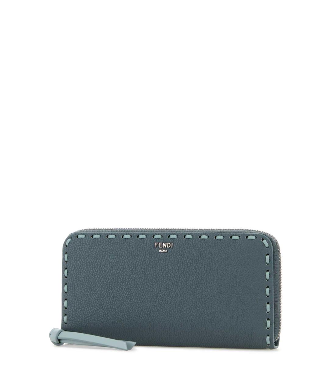 FENDI Голубой кожаный кошелек, фото 2