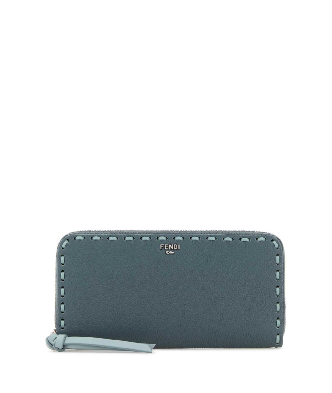 FENDI Голубой кожаный кошелек, фото 1