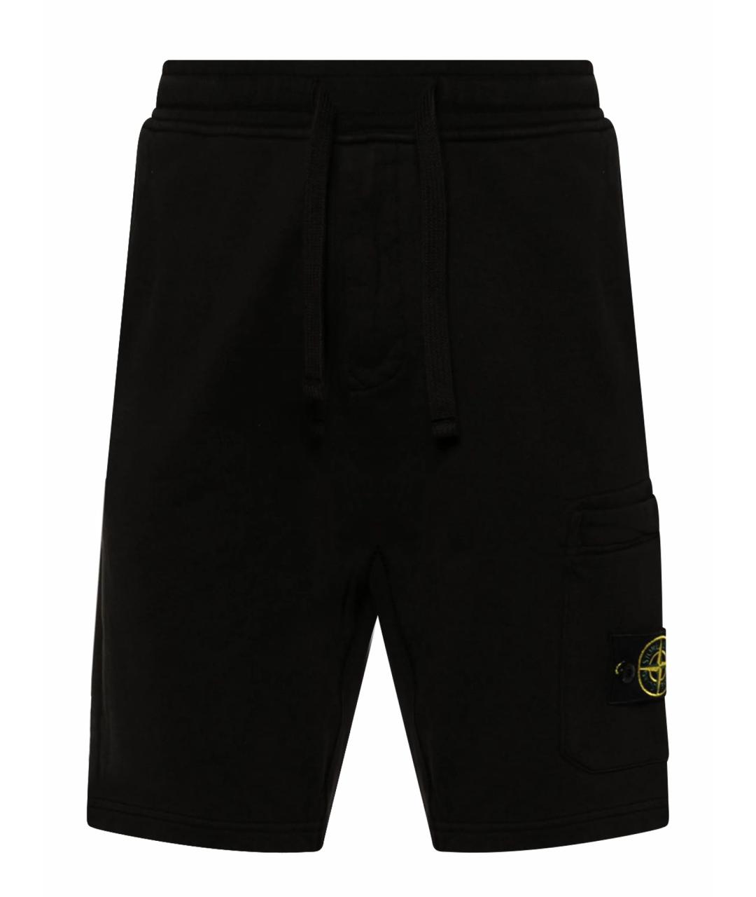 STONE ISLAND Черные хлопковые шорты, фото 9