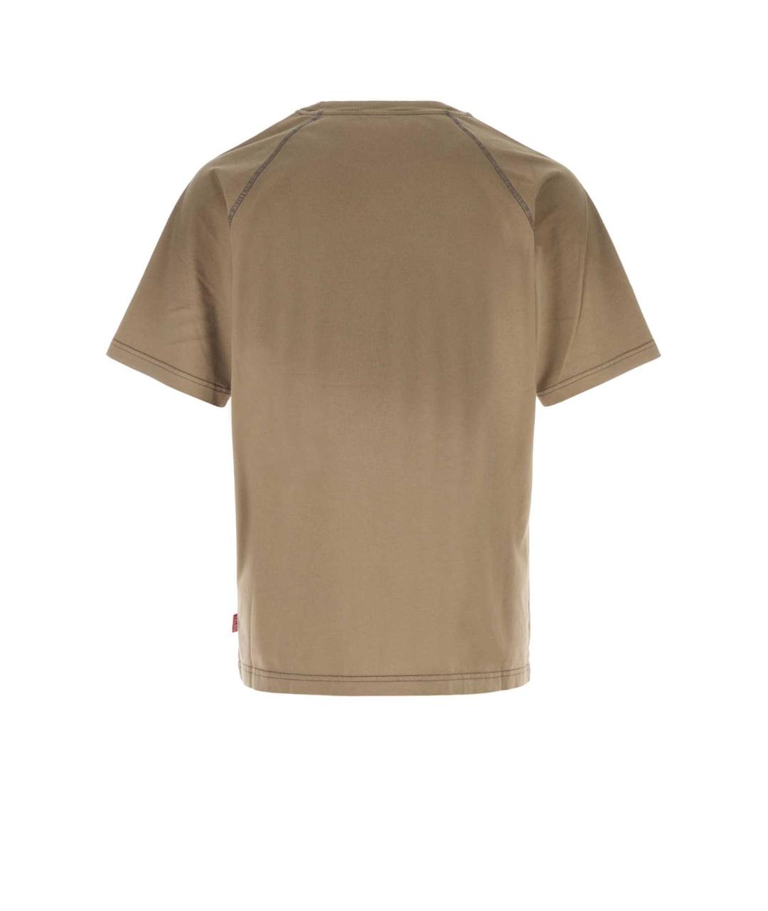 DIESEL Бежевая хлопковая футболка, фото 2