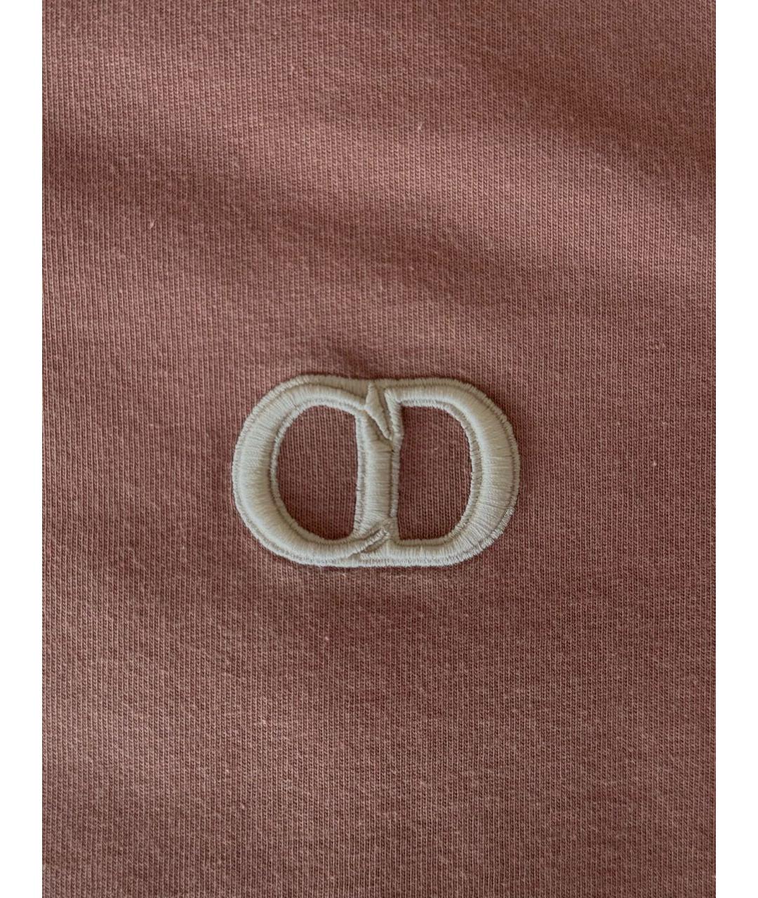 CHRISTIAN DIOR Коралловая хлопковая футболка, фото 3
