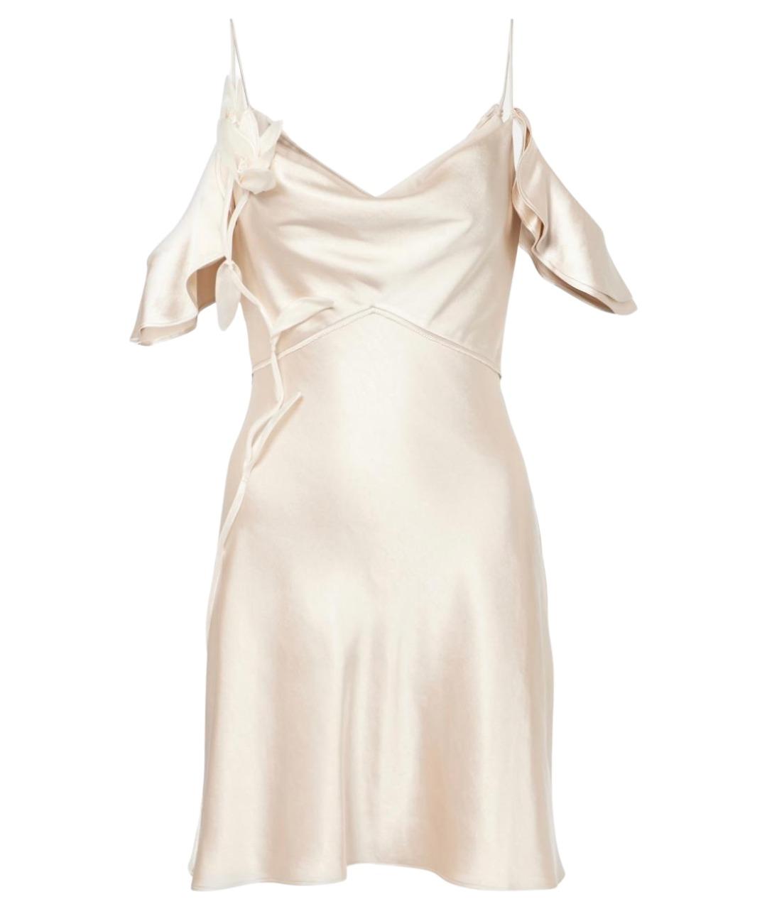 SELF-PORTRAIT Бежевое полиэстеровое коктейльное платье, фото 1