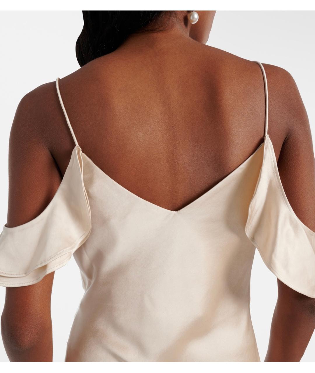 SELF-PORTRAIT Бежевое полиэстеровое коктейльное платье, фото 5