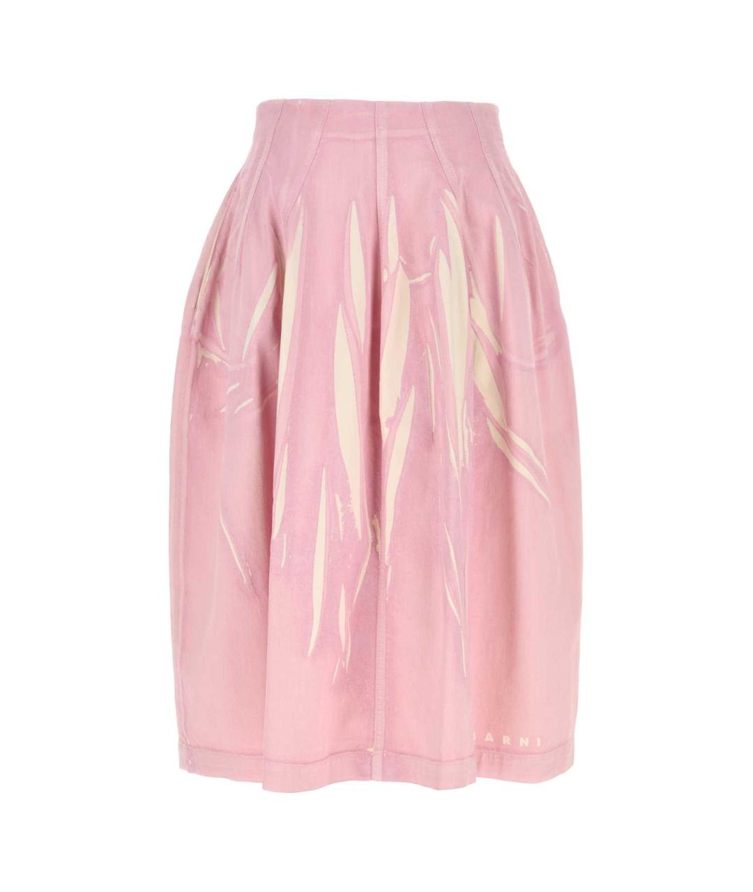 MARNI Розовая хлопковая юбка миди, фото 1