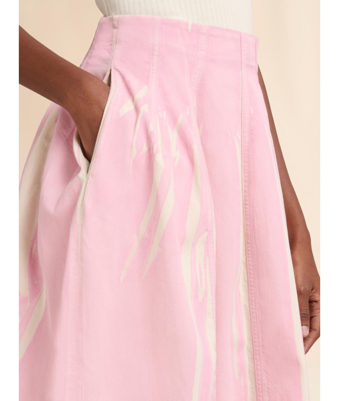 MARNI Розовая хлопковая юбка миди, фото 3