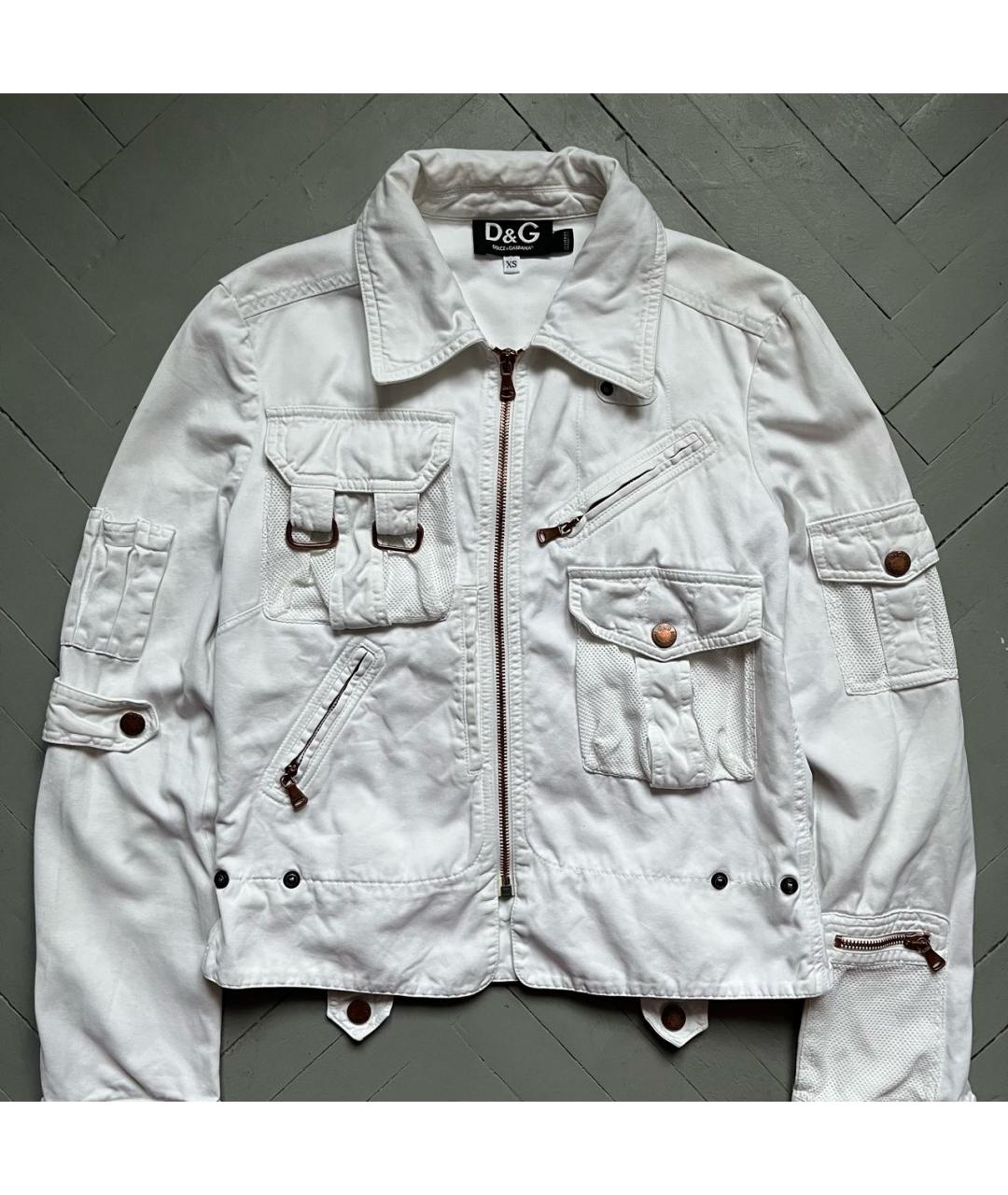DOLCE&GABBANA Белая хлопковая куртка, фото 4