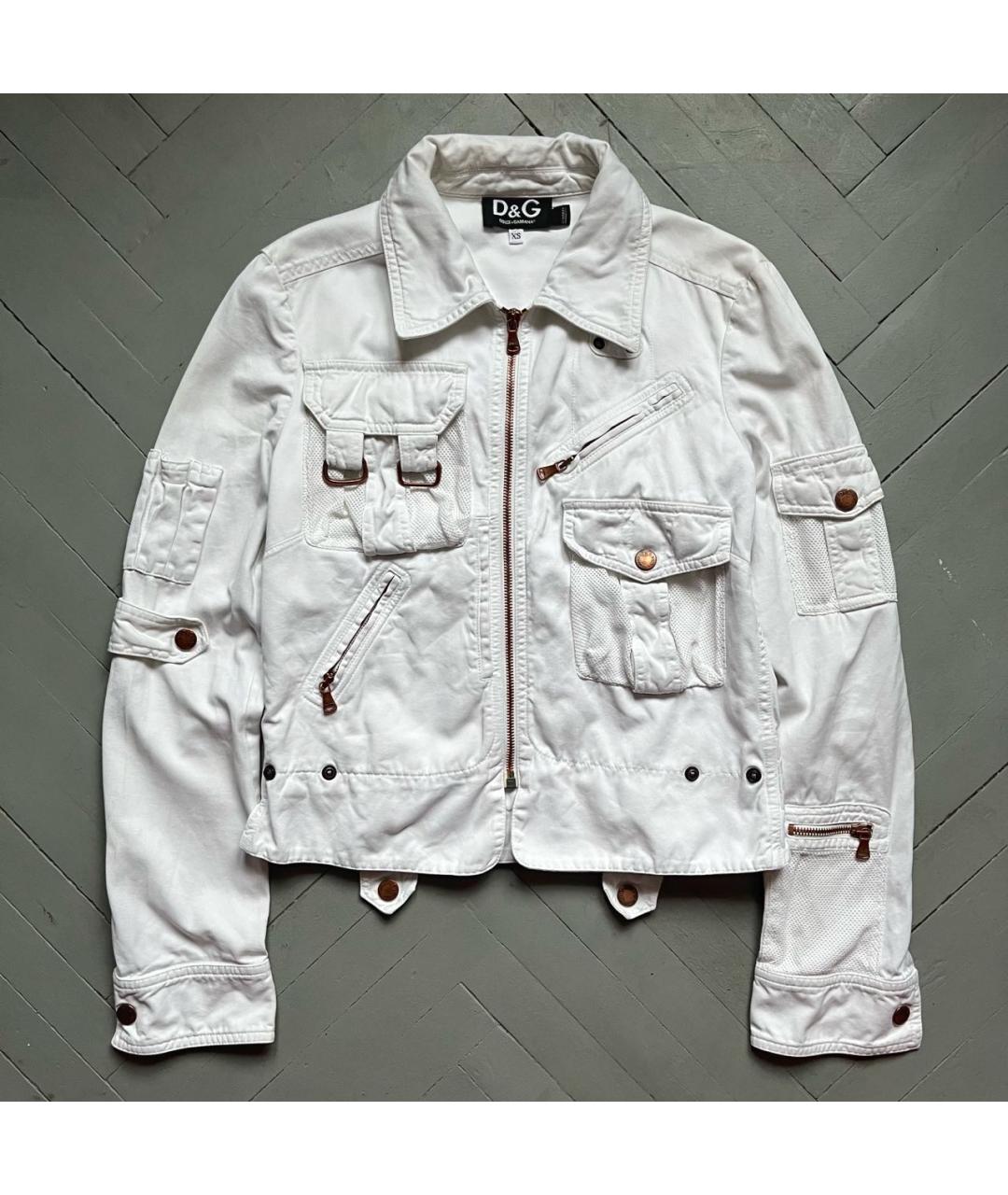 DOLCE&GABBANA Белая хлопковая куртка, фото 7