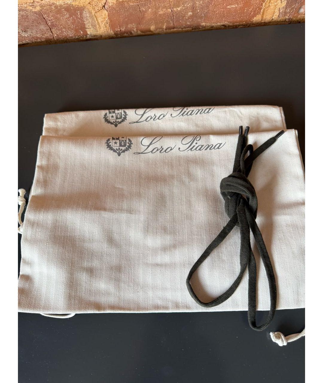 LORO PIANA Коричневые нубуковые низкие ботинки, фото 6