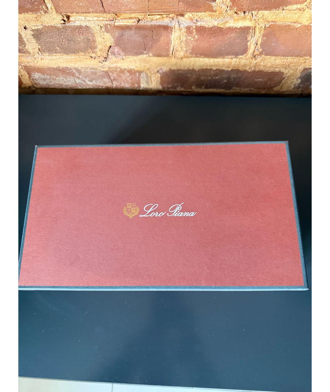 LORO PIANA Коричневые нубуковые низкие ботинки, фото 7