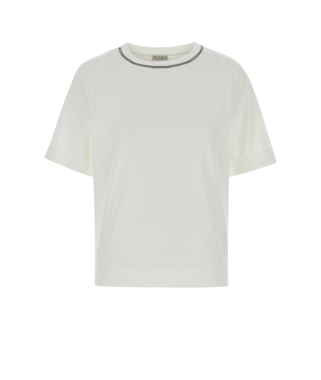 BRUNELLO CUCINELLI Белая хлопковая футболка, фото 1