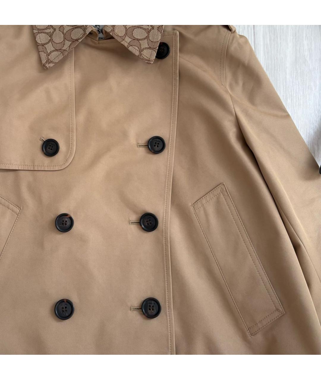 COACH Бежевый хлопковый тренч/плащ, фото 4