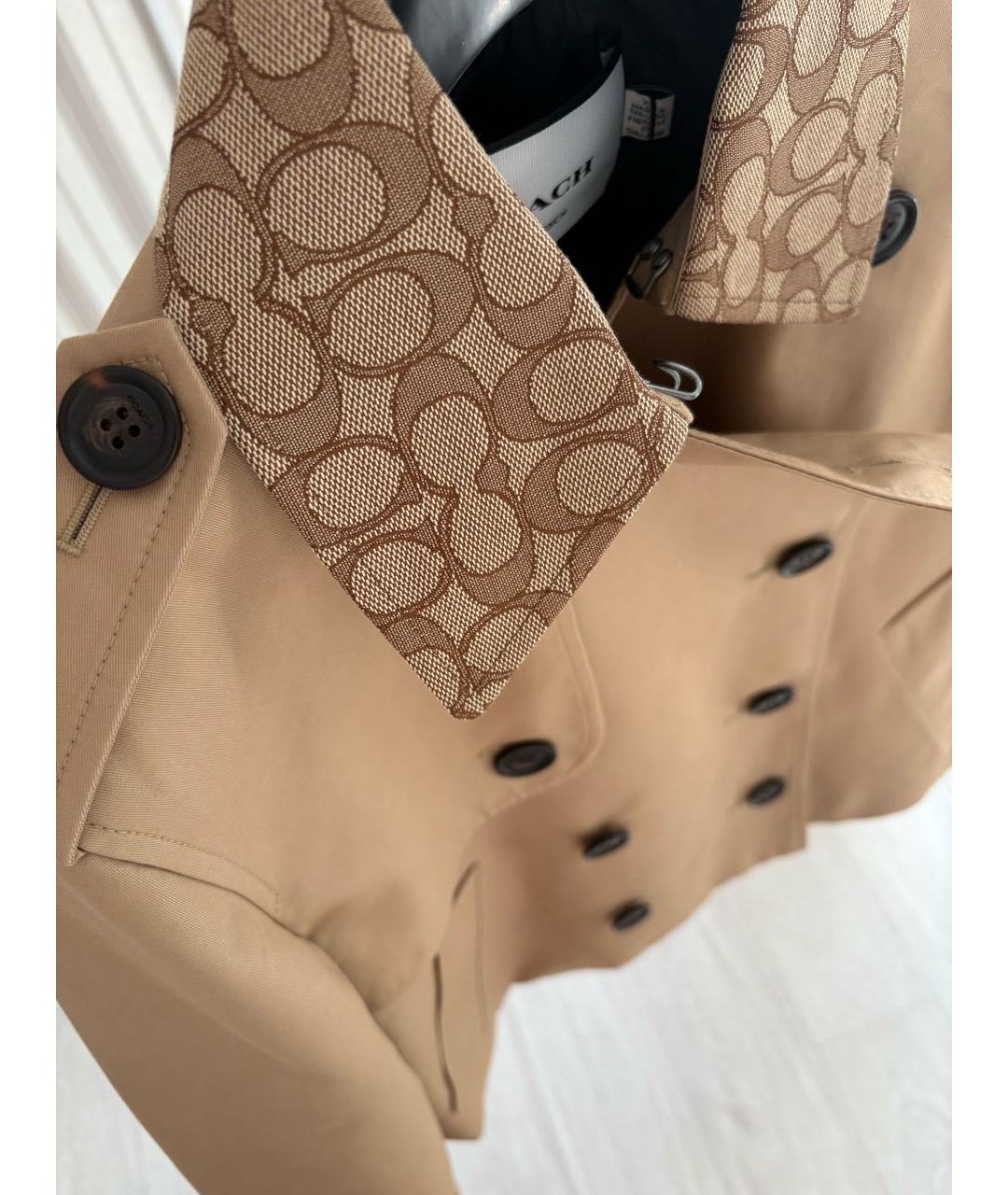 COACH Бежевый хлопковый тренч/плащ, фото 5