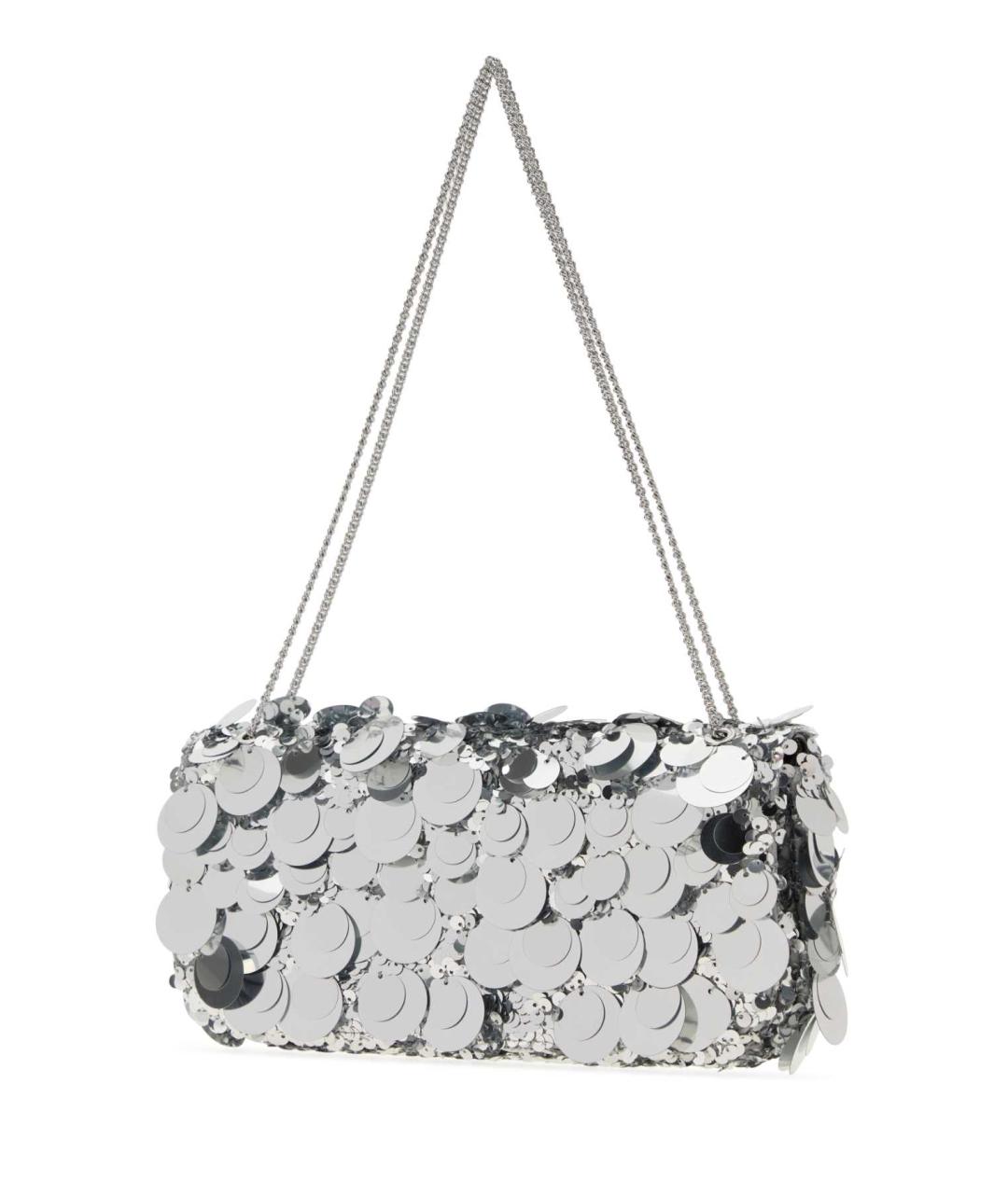 PACO RABANNE Серебряная сумка с короткими ручками, фото 2