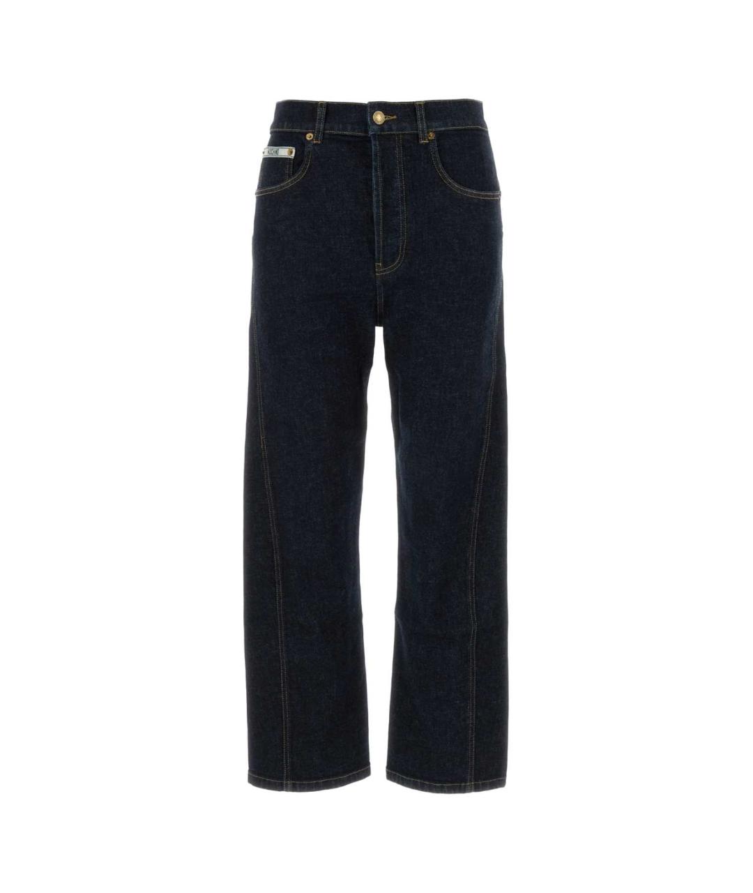 MOSCHINO Синие хлопковые прямые брюки, фото 1