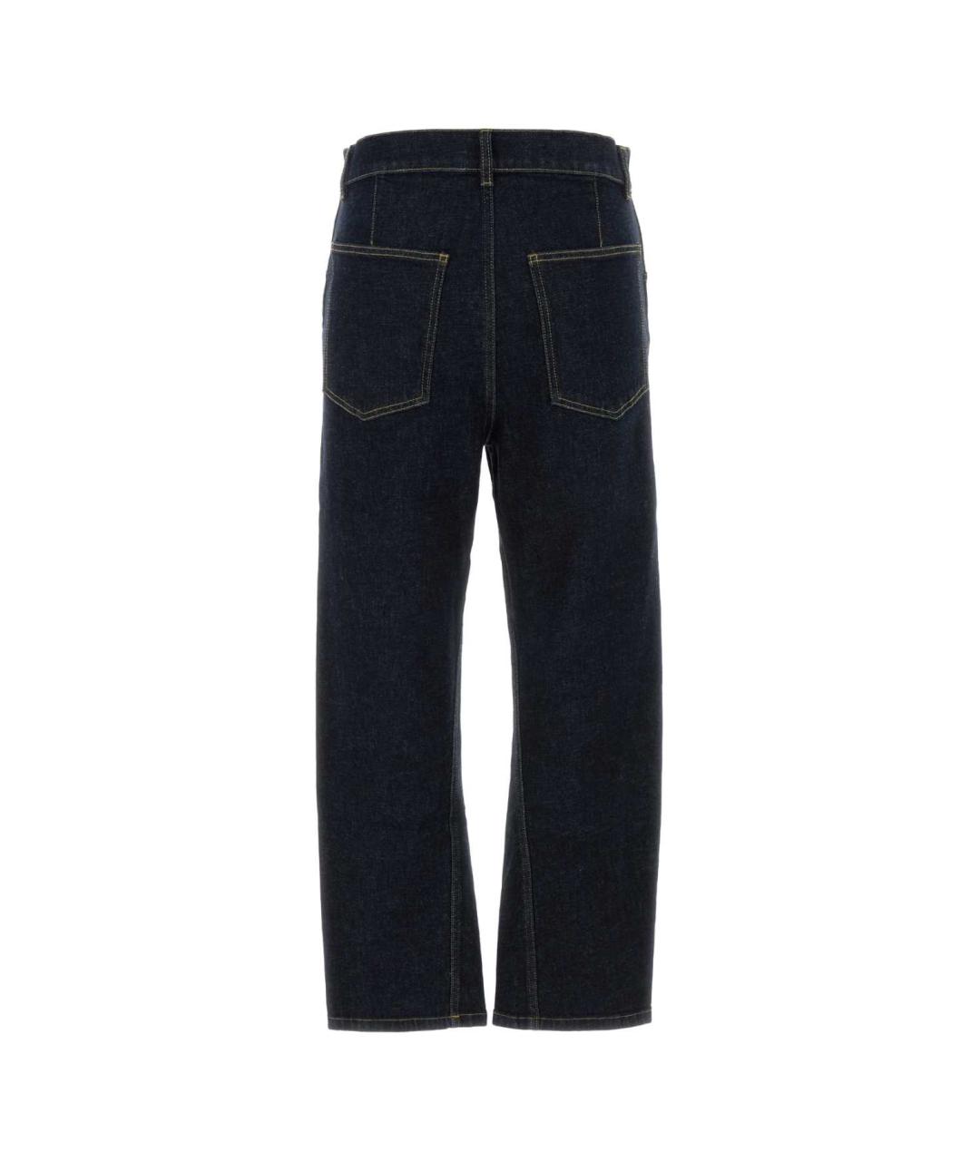 MOSCHINO Синие хлопковые прямые брюки, фото 2