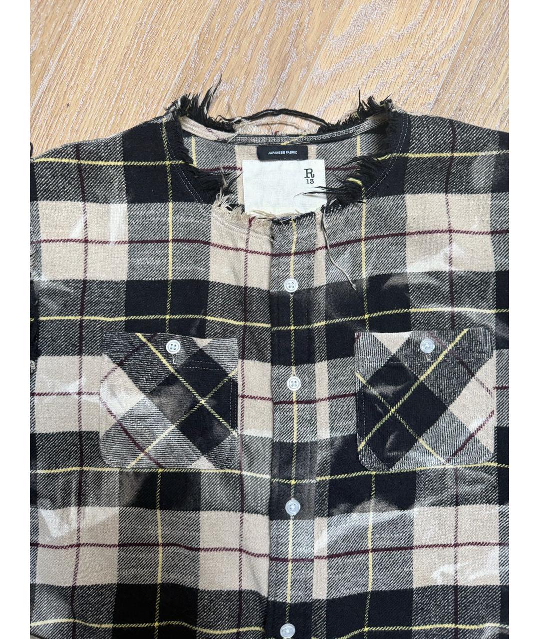 R13 Серая хлопковая рубашка, фото 3