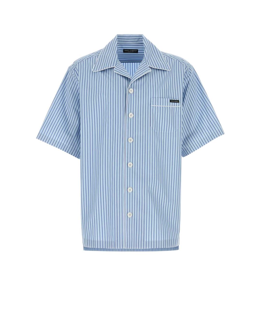 DOLCE&GABBANA Голубая хлопковая кэжуал рубашка, фото 1