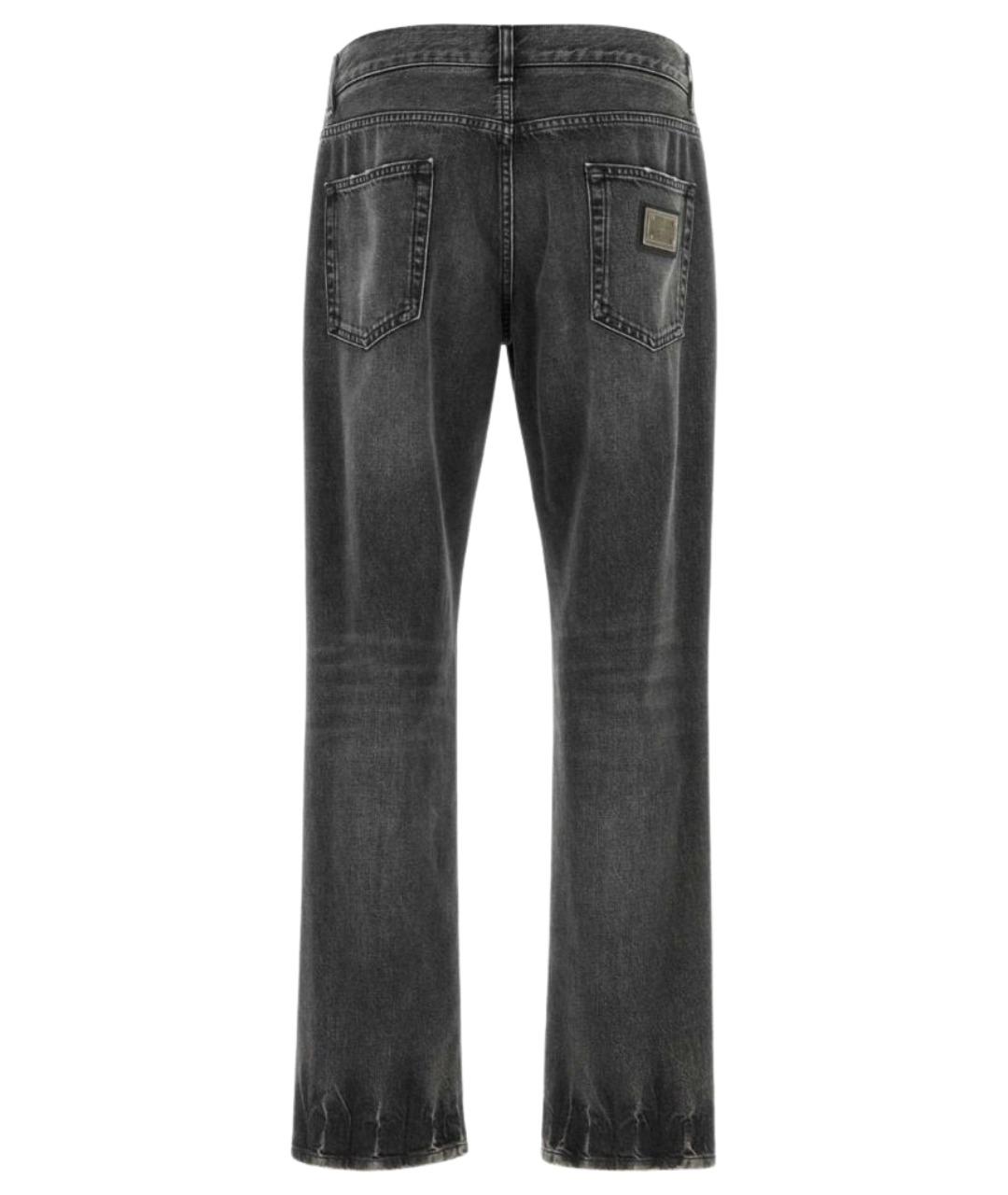 DOLCE&GABBANA Черные хлопковые прямые джинсы, фото 2