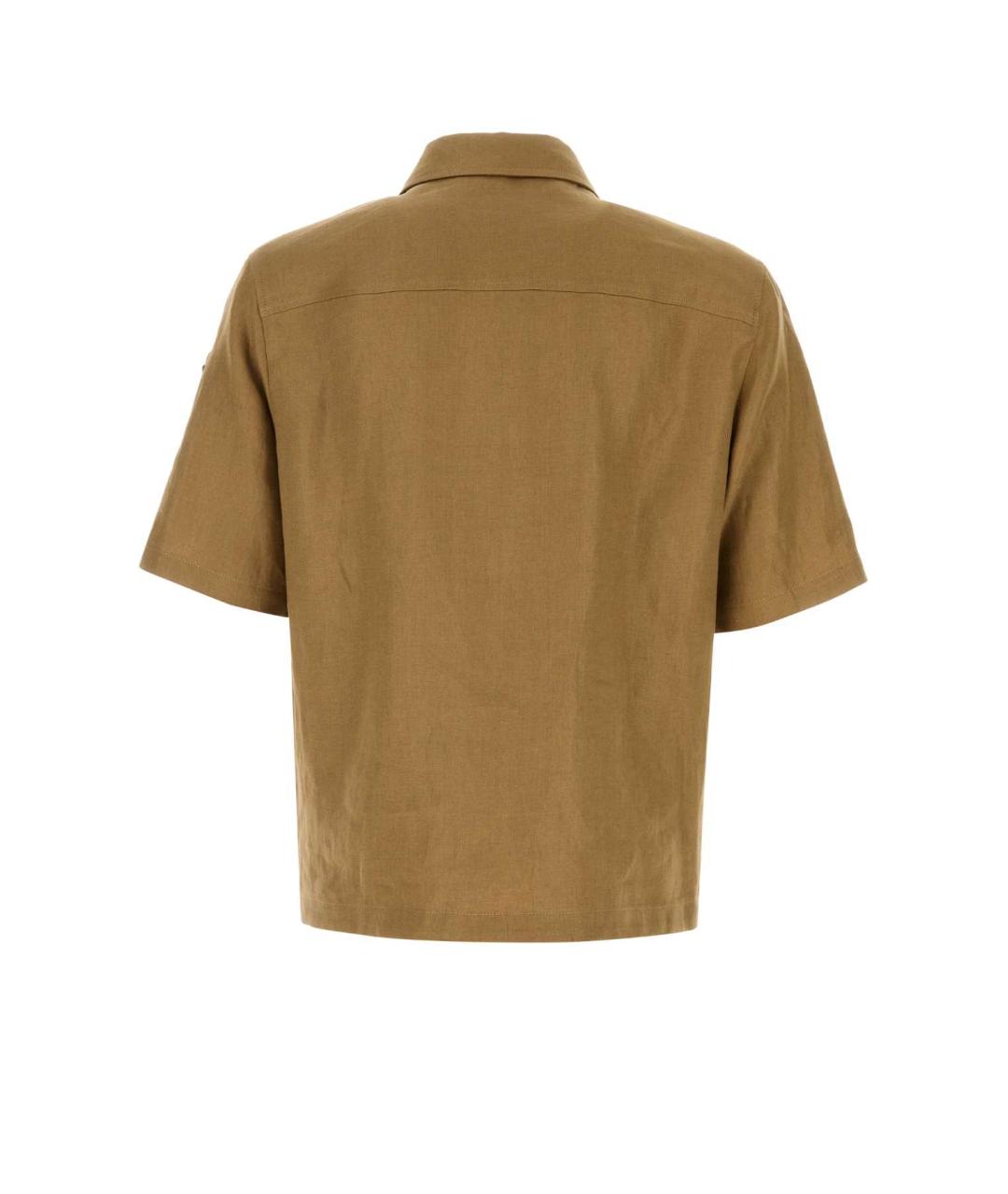 MONCLER Бежевая льняная кэжуал рубашка, фото 2
