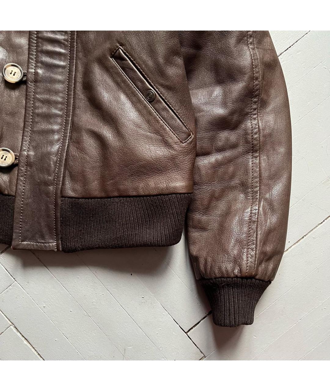 ICEBERG Коричневая кожаная куртка, фото 5