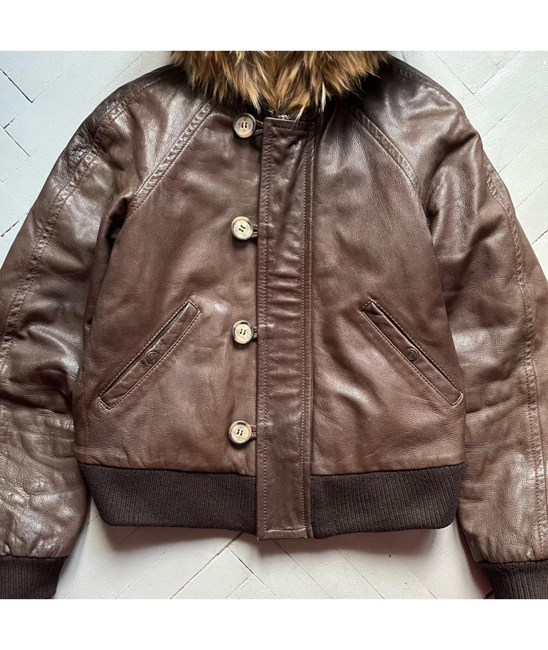 ICEBERG Коричневая кожаная куртка, фото 3