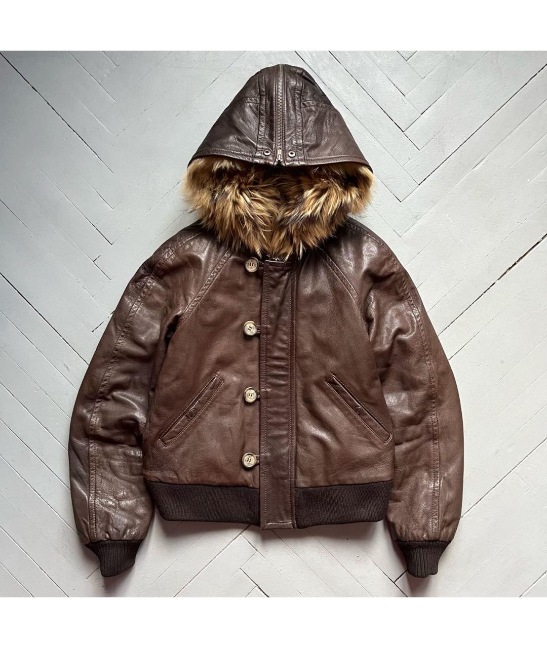 ICEBERG Коричневая кожаная куртка, фото 7