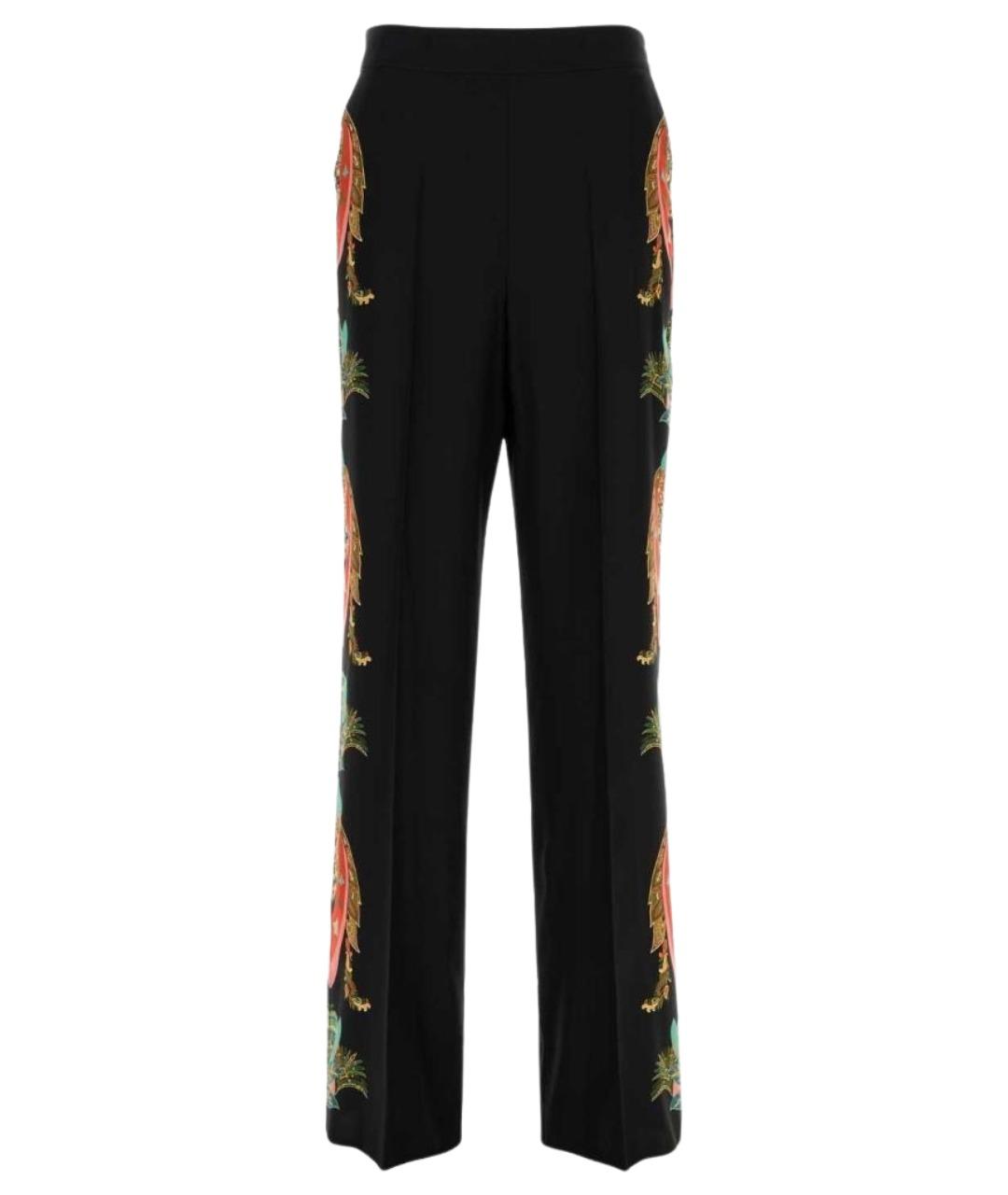 ETRO Черные шелковые прямые брюки, фото 1