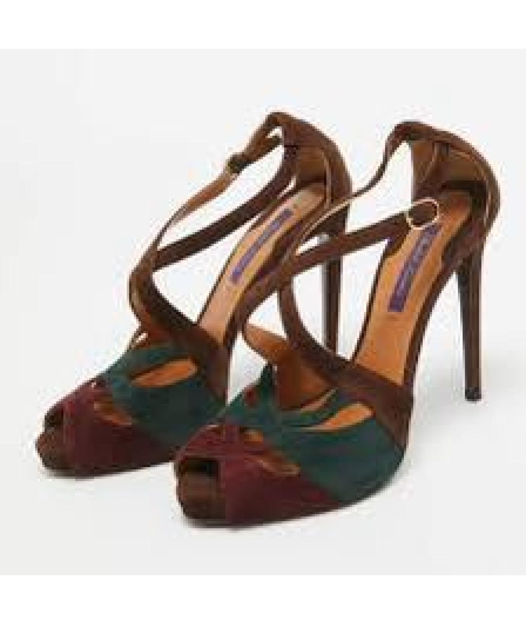 RALPH LAUREN Мульти замшевые босоножки, фото 2