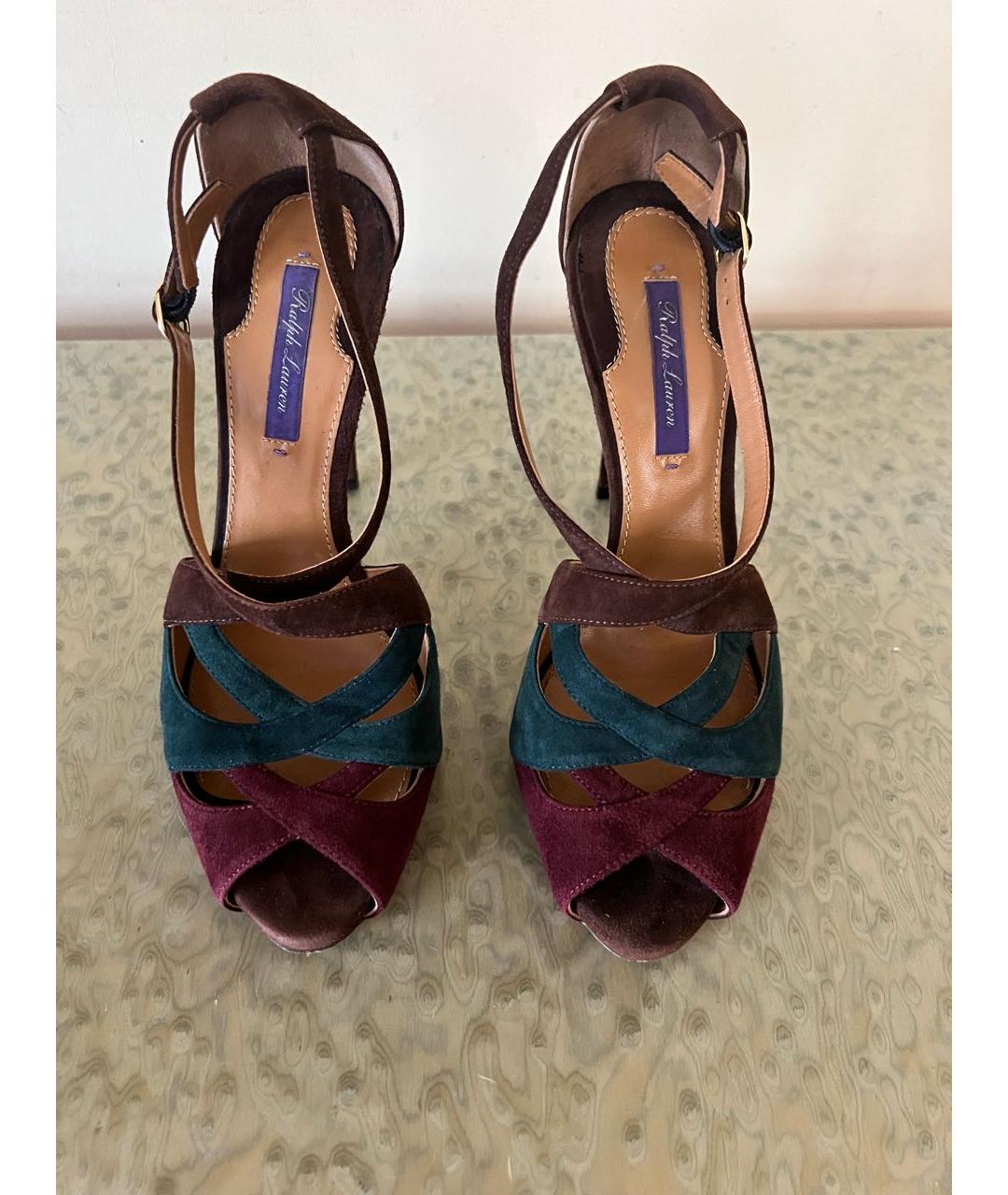 RALPH LAUREN Мульти замшевые босоножки, фото 3