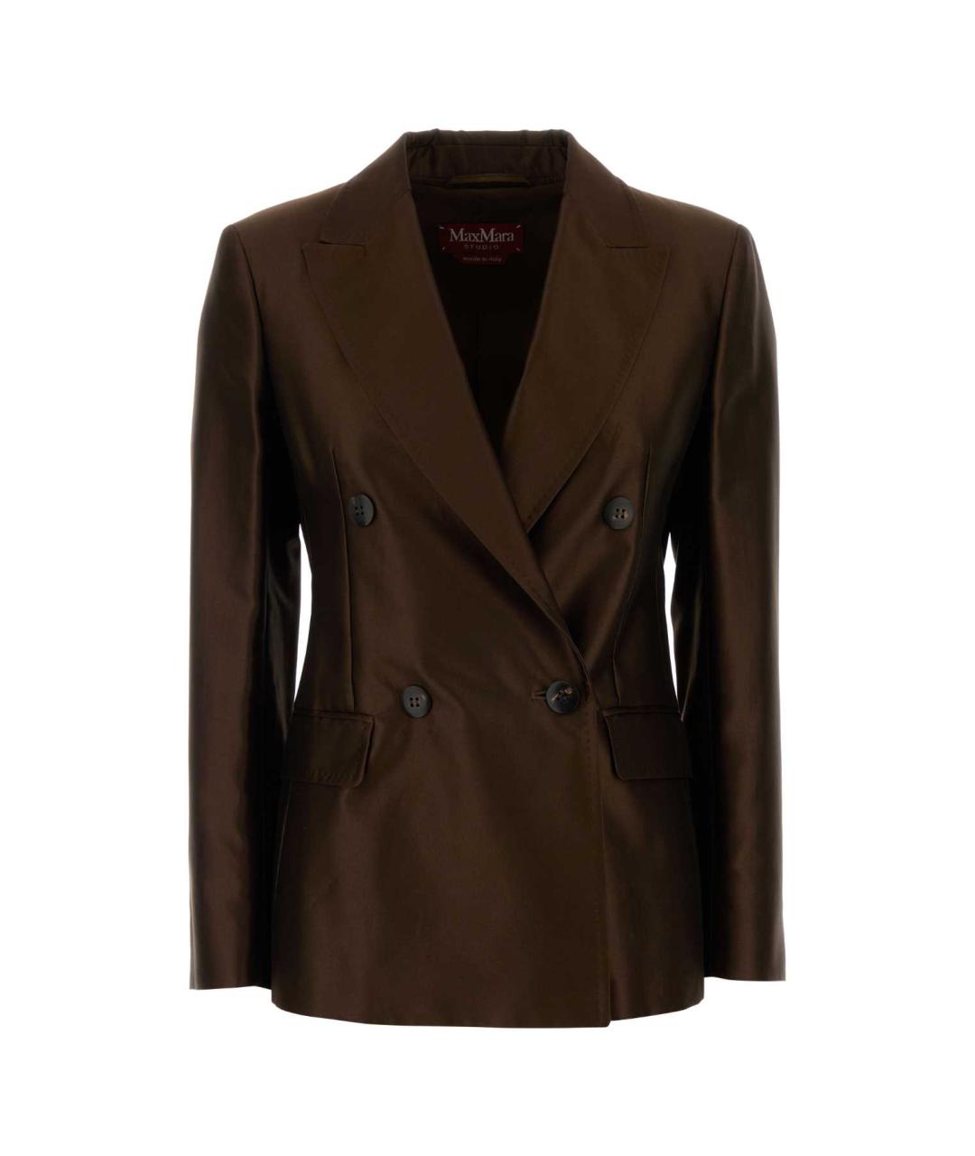 MAX MARA STUDIO Коричневый хлопковый жакет/пиджак, фото 1