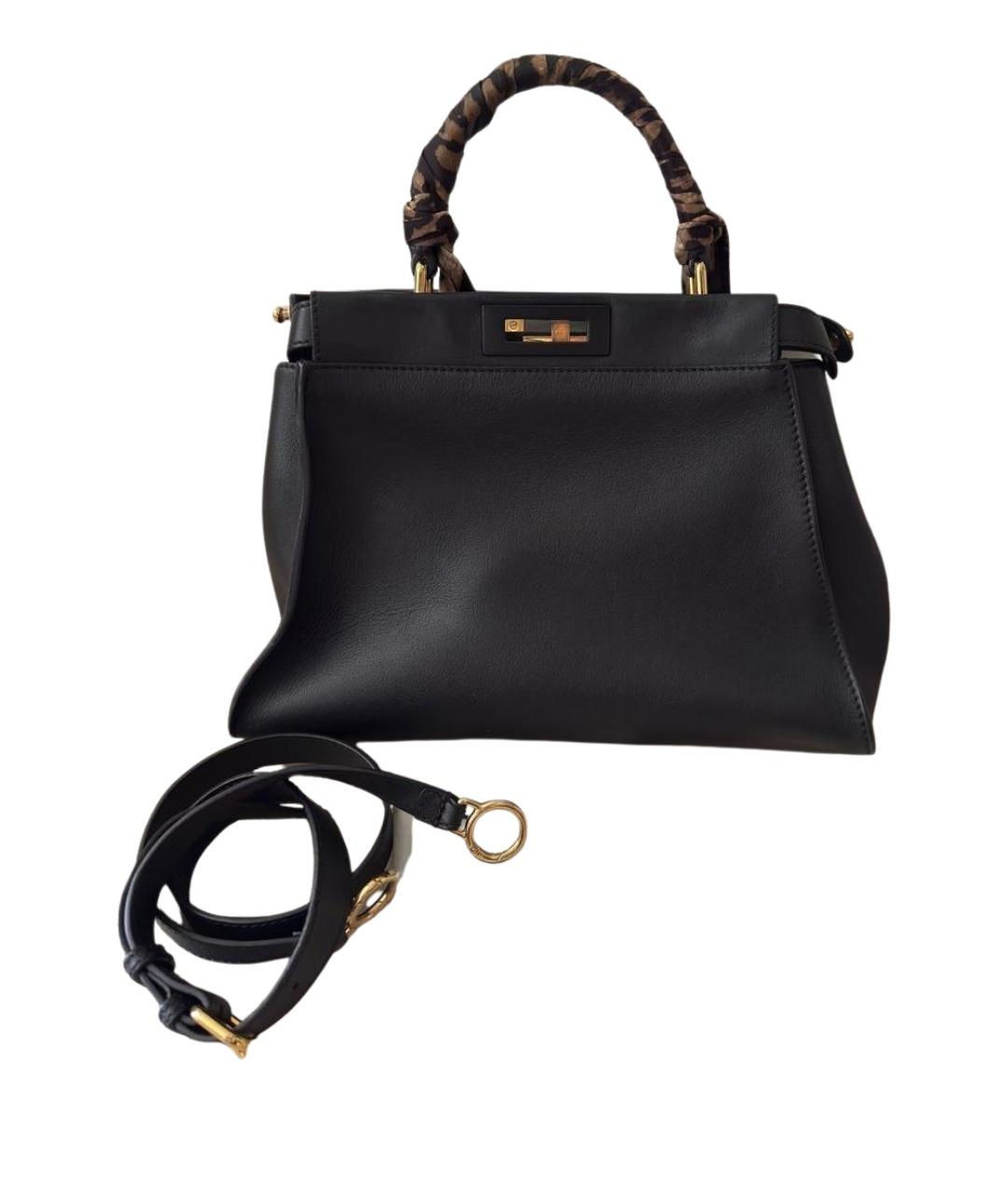 FENDI Черная кожаная сумка через плечо, фото 1