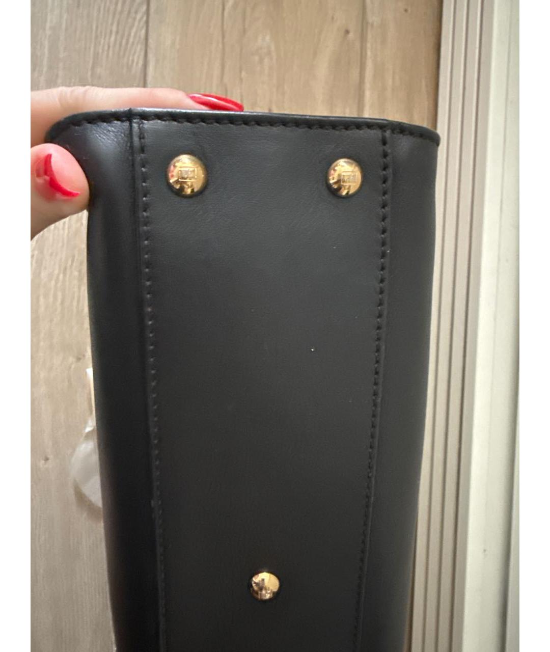 FENDI Черная кожаная сумка через плечо, фото 5