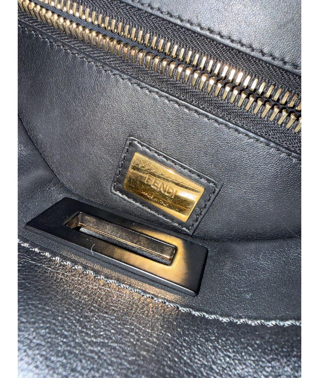 FENDI Черная кожаная сумка через плечо, фото 8