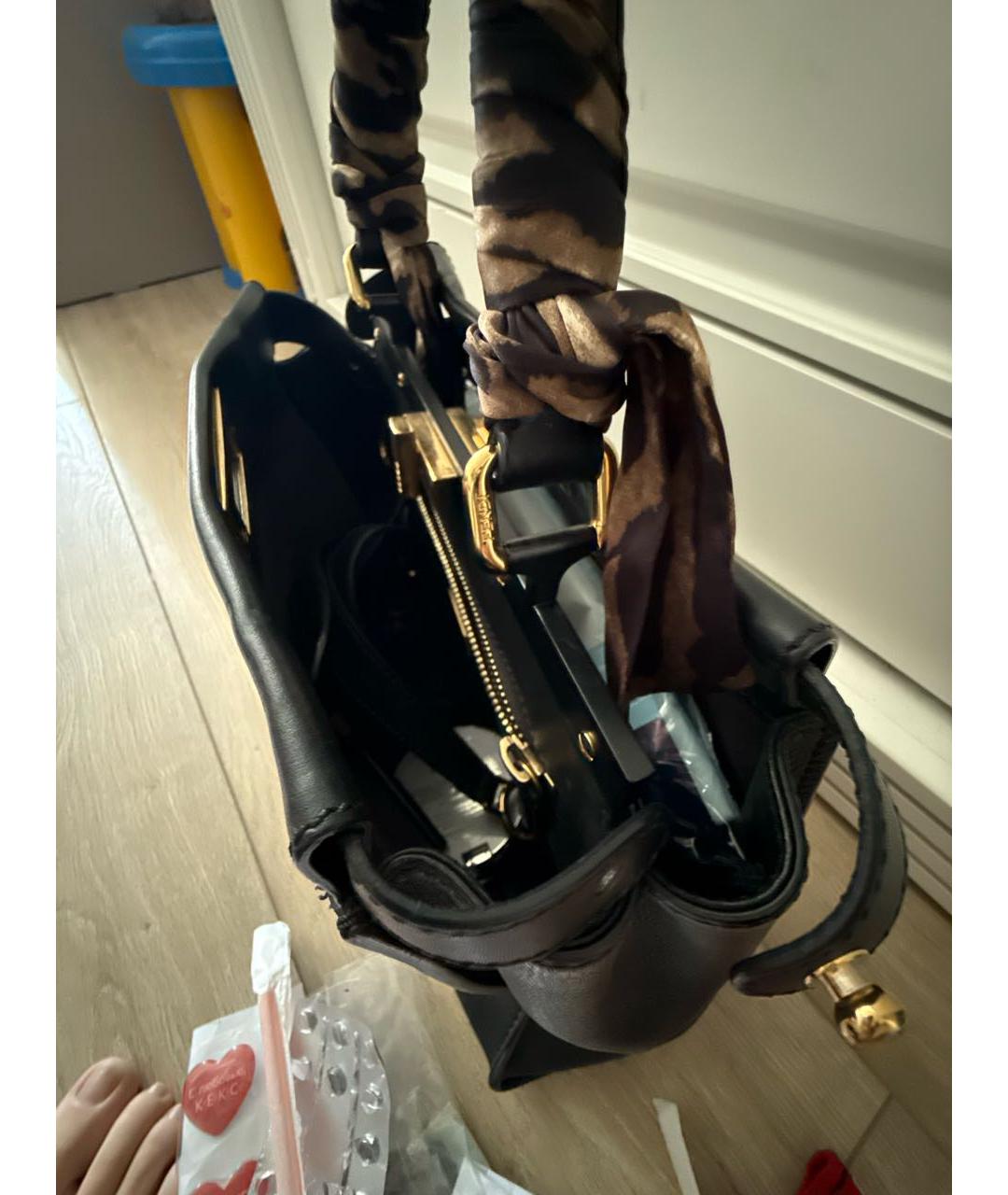 FENDI Черная кожаная сумка через плечо, фото 4