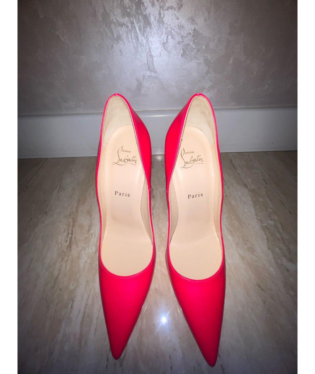 CHRISTIAN LOUBOUTIN Розовые кожаные туфли, фото 2