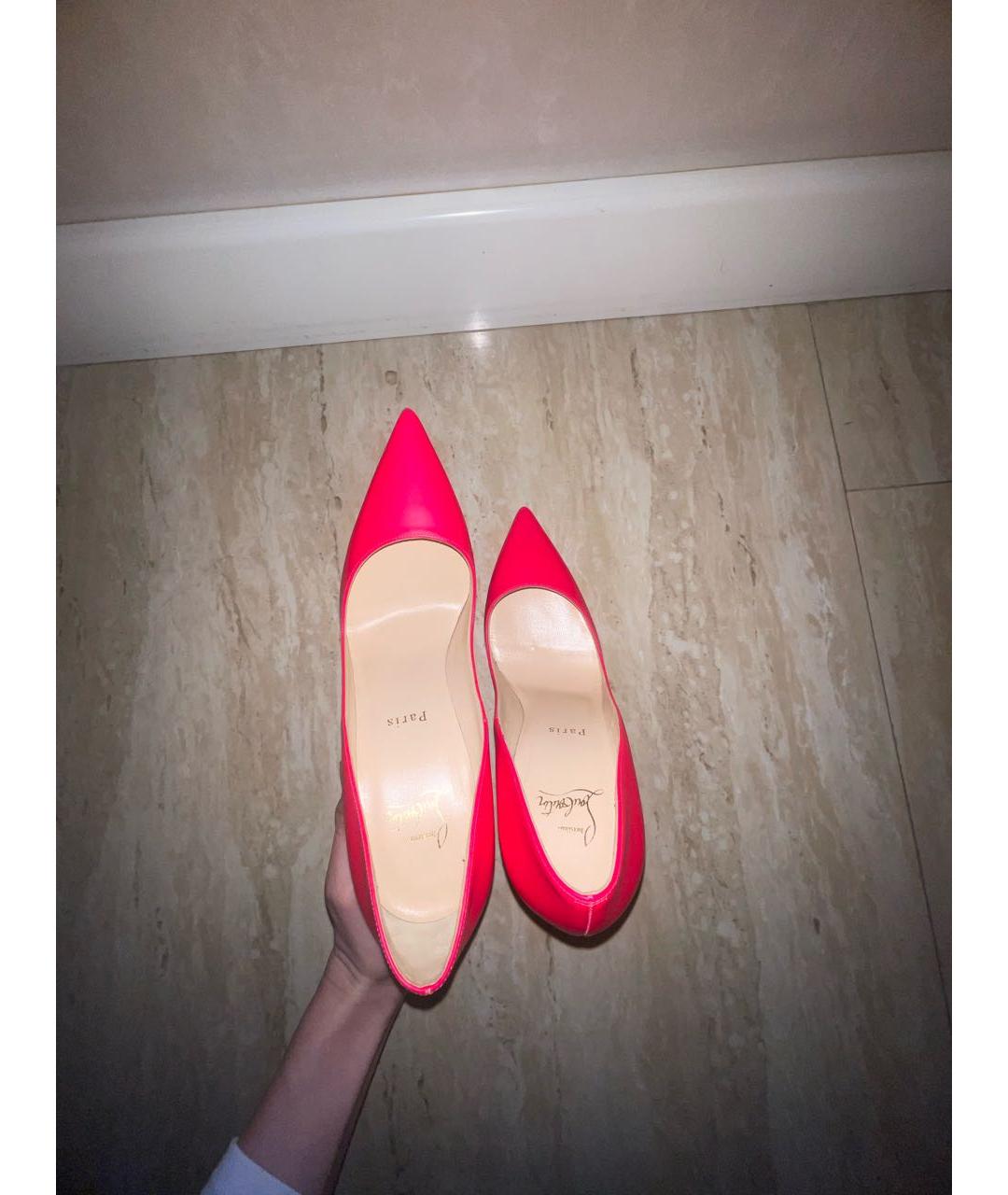 CHRISTIAN LOUBOUTIN Розовые кожаные туфли, фото 3