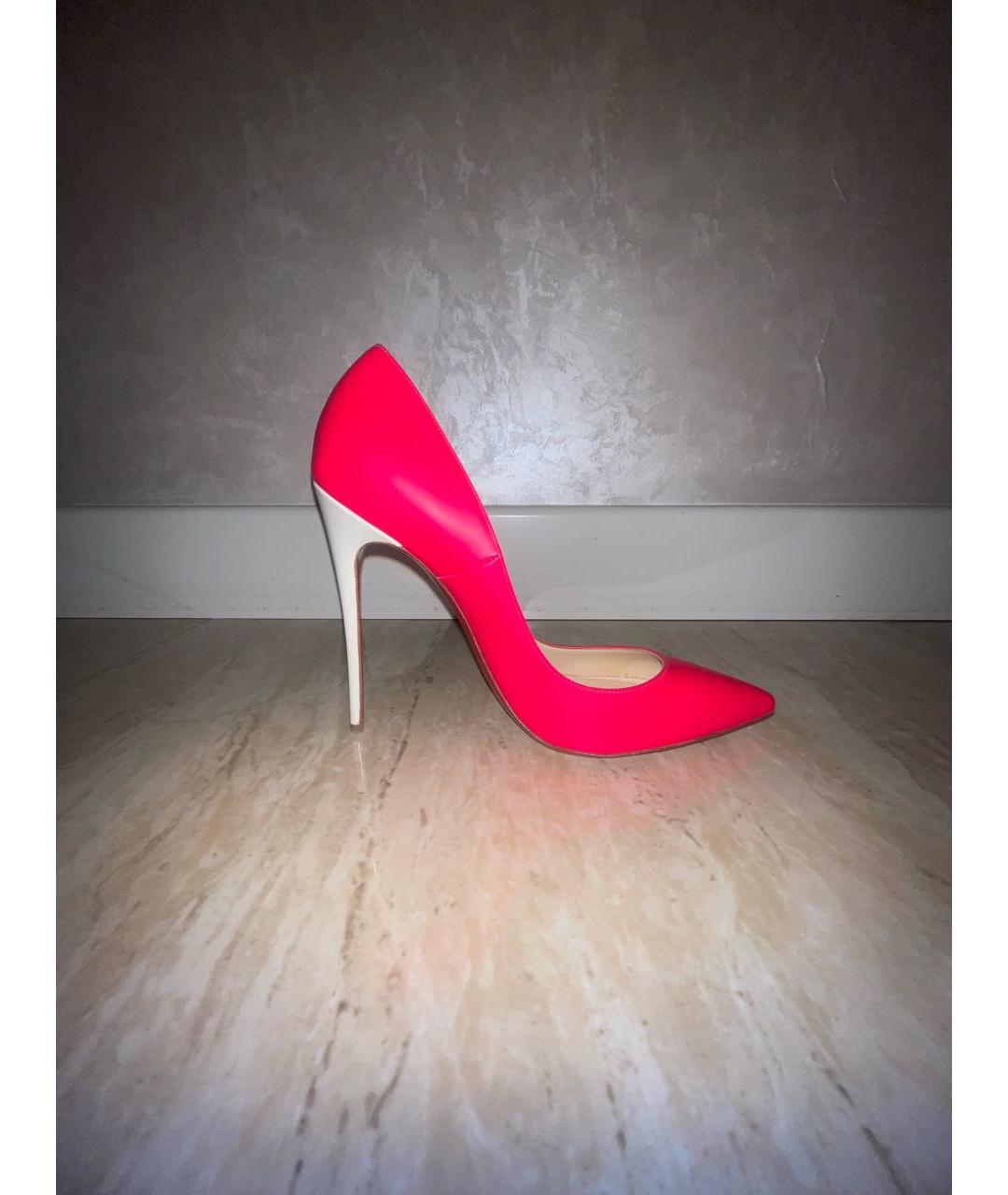 CHRISTIAN LOUBOUTIN Розовые кожаные туфли, фото 5