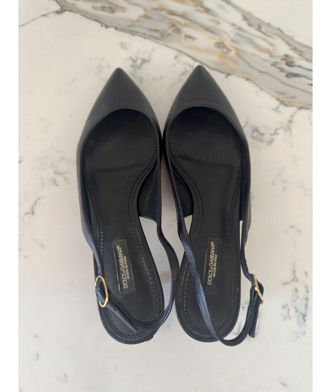 DOLCE&GABBANA Черные кожаные туфли, фото 3