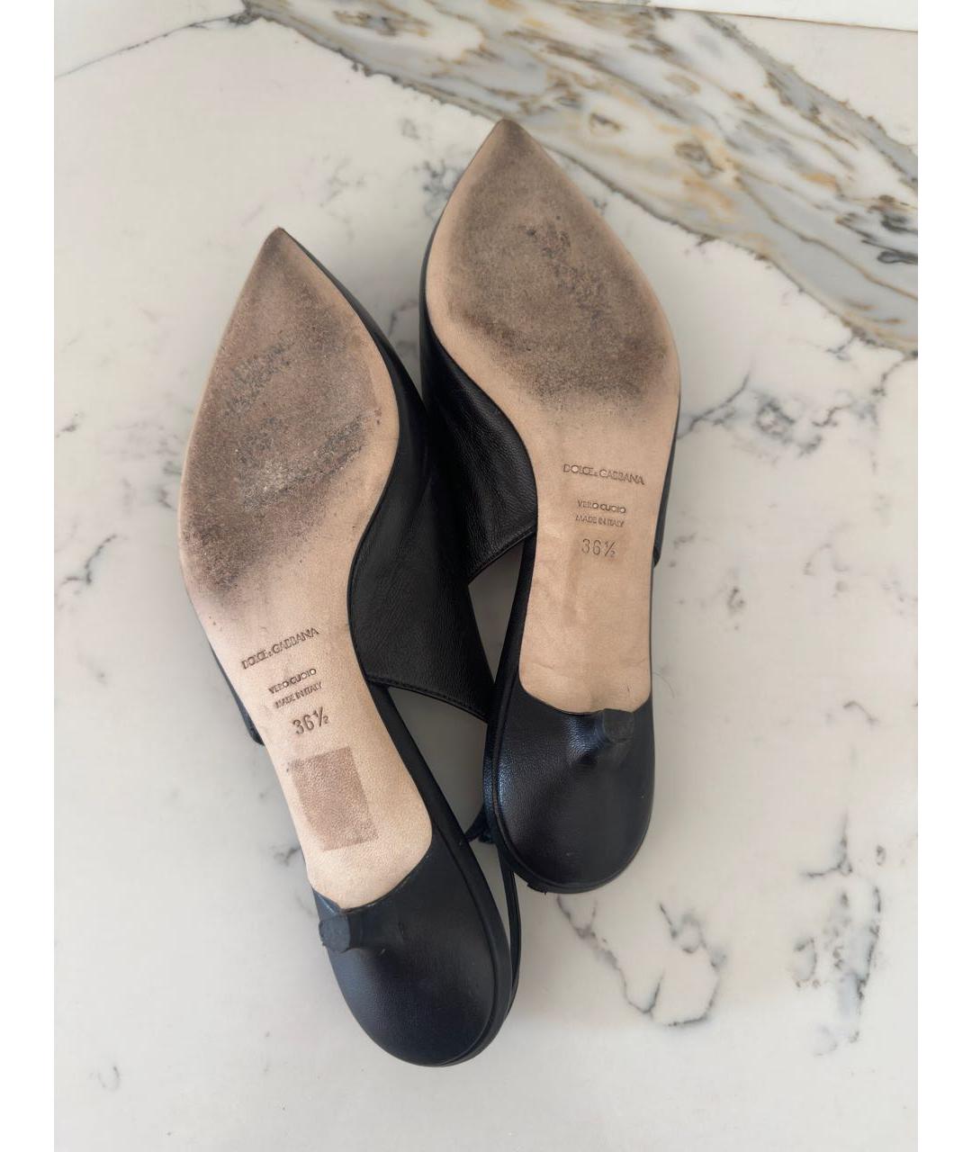 DOLCE&GABBANA Черные кожаные туфли, фото 7