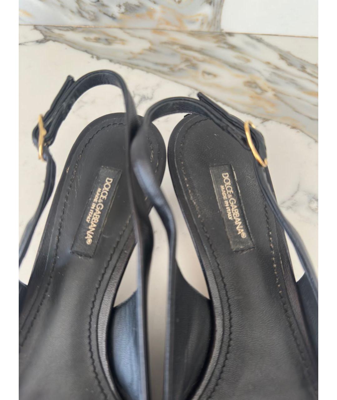 DOLCE&GABBANA Черные кожаные туфли, фото 5