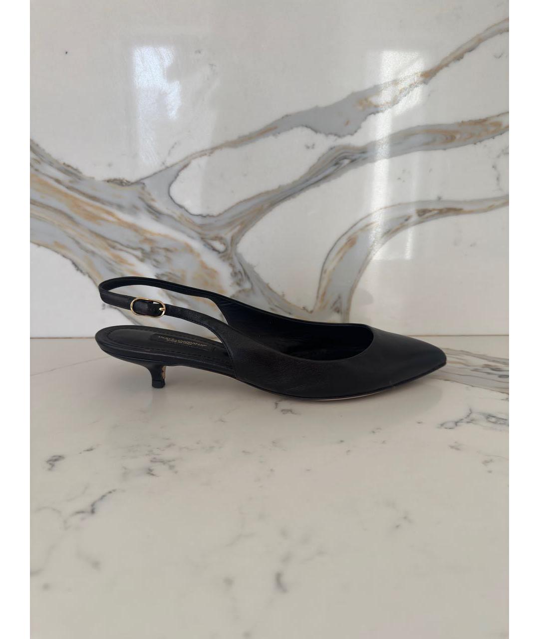 DOLCE&GABBANA Черные кожаные туфли, фото 8