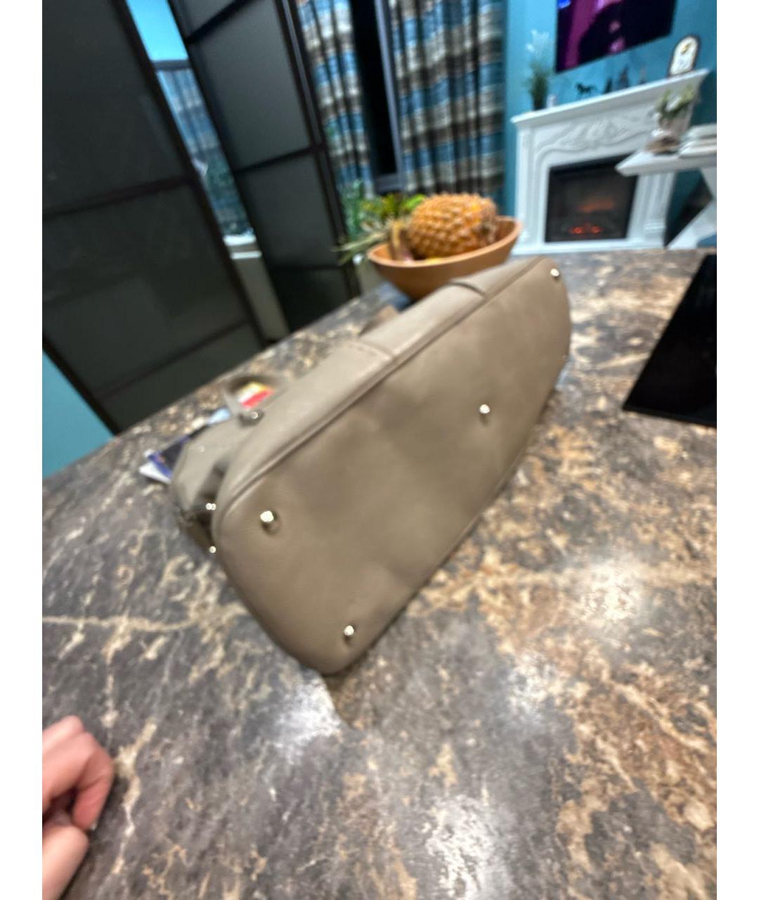 SAINT LAURENT Бежевая кожаная сумка тоут, фото 7