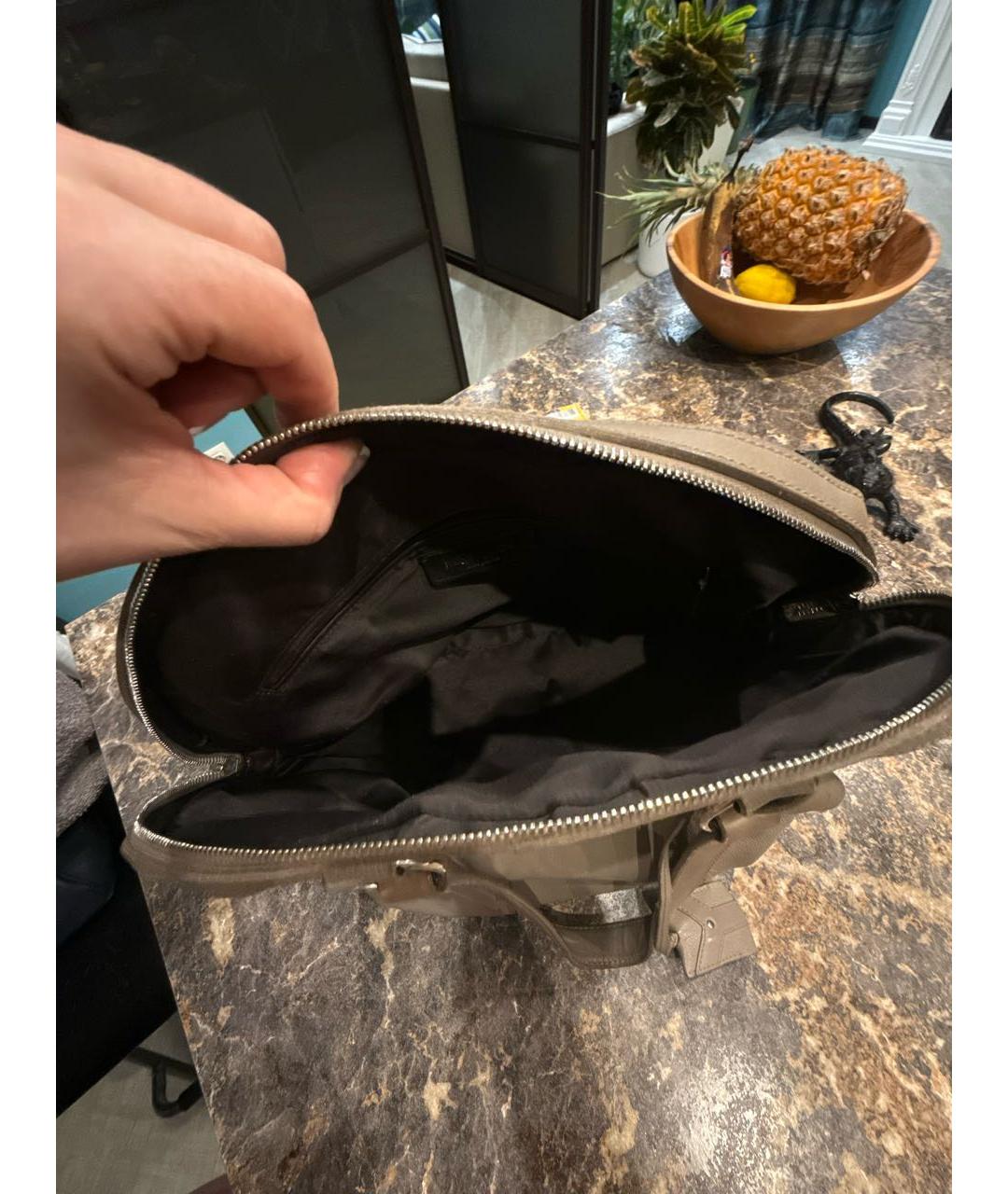 SAINT LAURENT Бежевая кожаная сумка тоут, фото 4