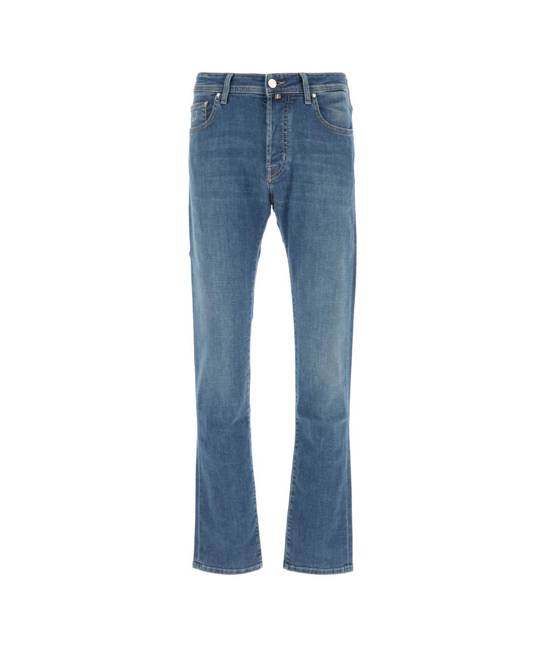 JACOB COHEN Синие хлопковые прямые джинсы, фото 3